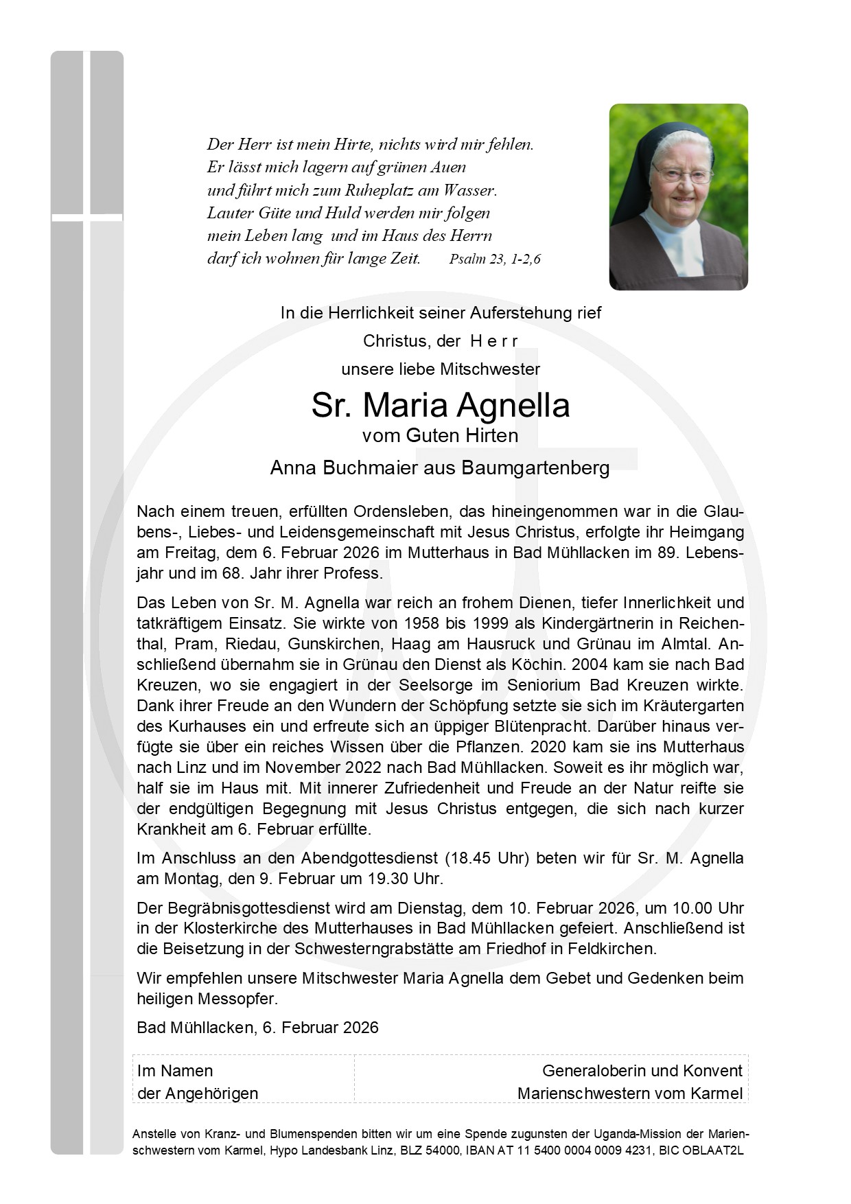 Sr. M. Agnella Buchmaier