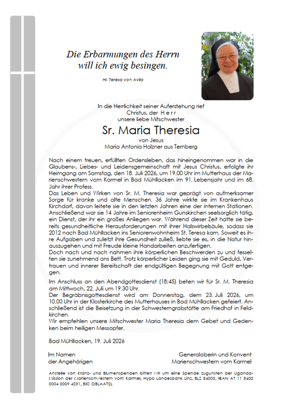 Sr. Theresia Holzner